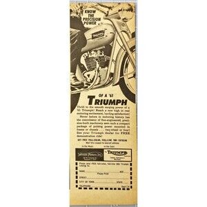 Triumph Motorcycle "Know the Precision of a '61" Power" Vintage Print Ad 1961